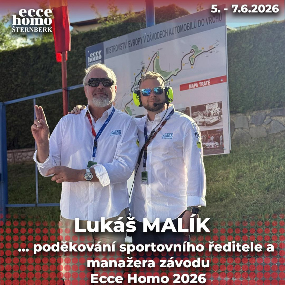 Poděkování sportovního ředitele a manažera závodu Lukáše Malíka